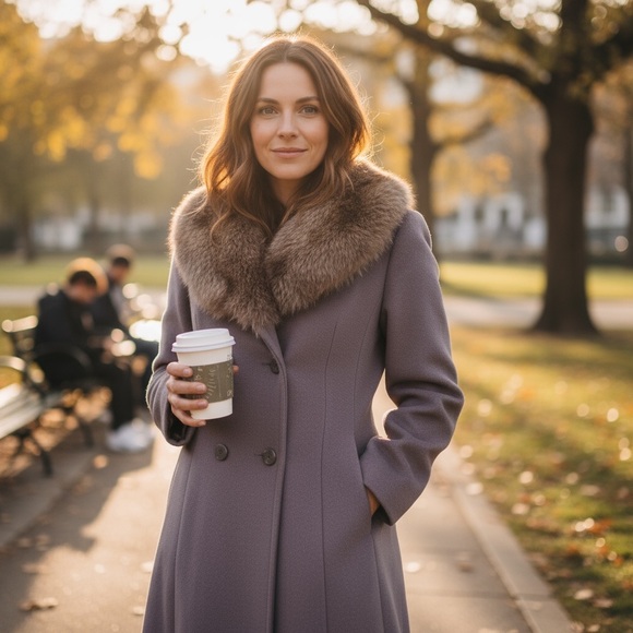 Vintage Alorna 100% Wool Jacket Coat by Forstmann Overcoat Size Large - Picture 2 of 15